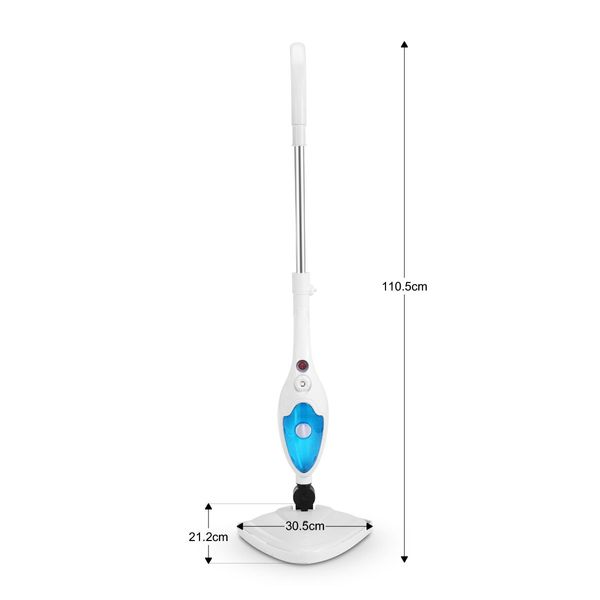 Effectively Sterilize 1300W Steam Mop Cleaner W/Multi Nozzles For Floor Clothes Window Etc.-Blue