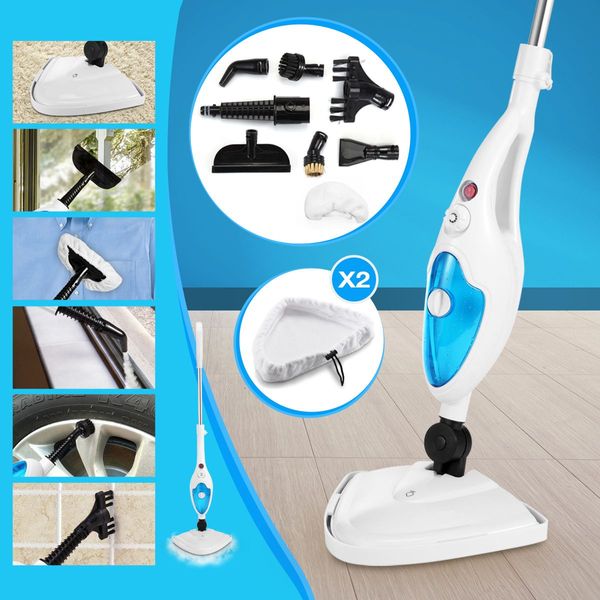 Effectively Sterilize 1300W Steam Mop Cleaner W/Multi Nozzles For Floor Clothes Window Etc.-Blue