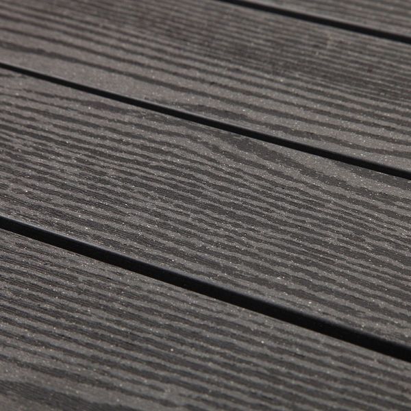 6Pcs Waterproof Outdoor Square Composite Decking Tiles Snap Tight Locking 30X30X2.2Cm-Dark Grey