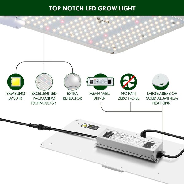 2000W Indoor Full Spectrum 436 Led Plant Grow Light W/Samsung Lm301B Diodes For Higher Yields