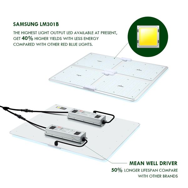 4000W Indoor Full Spectrum 872 Led Plant Grow Light W/Samsung Lm301B Diodes For Higher Yields