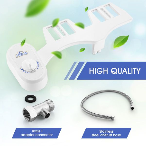 2-Nozzle More Hygient Toilet Bidet Sprayer Water Pressure Adjustable Bacteria Resistant