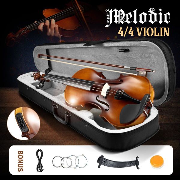 3/4 Size Wood Electric Violin W/Extraordinary Tones Tunes For Beginners & Music Lovers