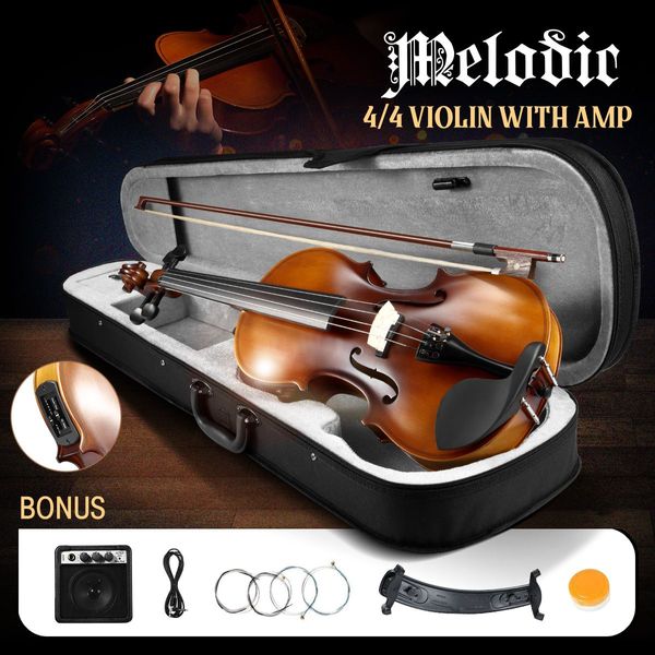 4/4 Size Wood Electric Violin W/Extraordinary Tones Tunes For Beginners & Music Lovers