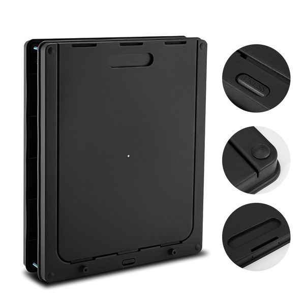 Large Easy Assemble Safe 2-Way Lockable Pet Flap Door For Dog Cat Freely In/Out-Black