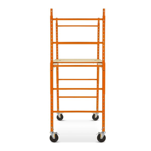 70-180Cm Height Adjustable Mobile Safety Scaffold Max 450Kg Load W/3 Lock System-Yellow