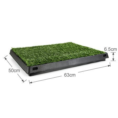 Indoor Pet Toilet Training Dog Potty Pad Grass Mat W/Removable Waste Tray Easy To Clean