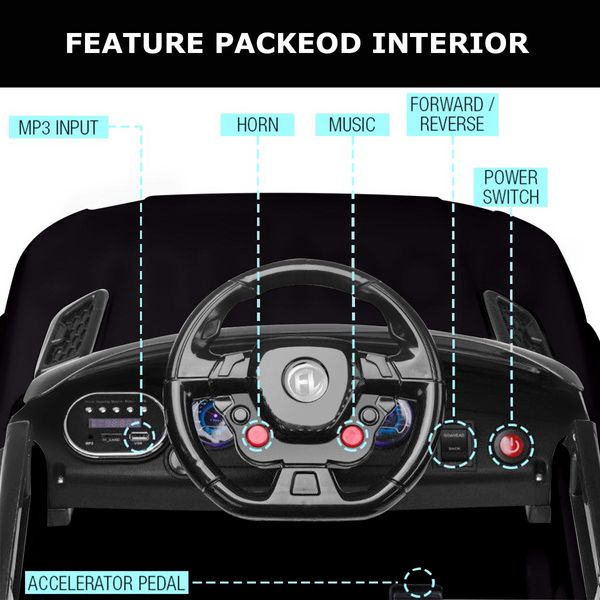 Kids Electric Ride On Car 3-5Km/H For Gift W/Remote Control,Built-In Music Connection