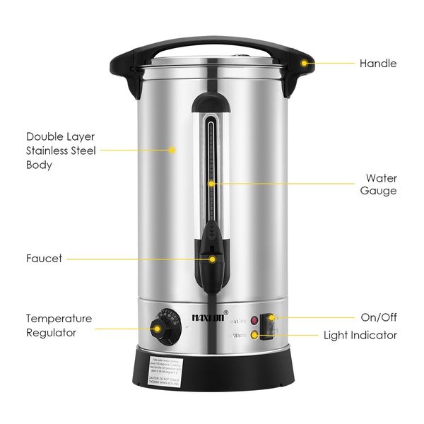 10L 2-Layer Super Insulation Hot Water Urn Stainless Steel For Coffee Juice Cider Or Tea