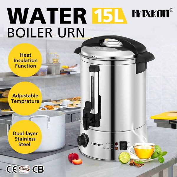 15L 2-Layer Super Insulation Hot Water Urn Stainless Steel For Coffee Juice Cider Or Tea