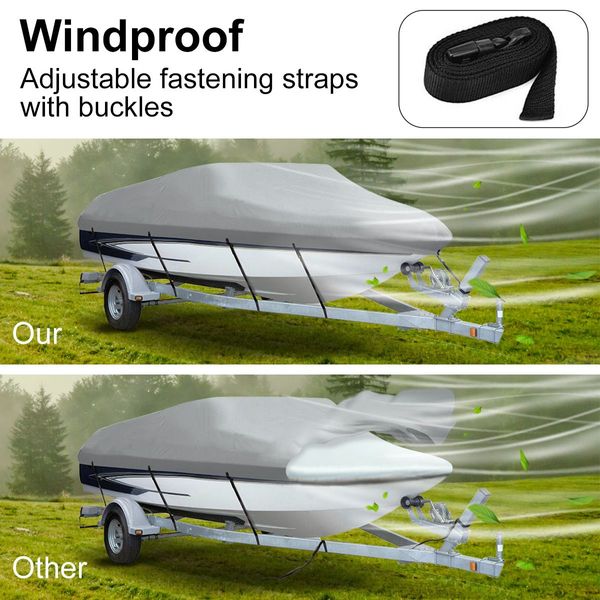 14-16Ft High Quality Weather/Uv Resistant Boat Cover Canopy For  V-Hull Open Fishing Boats