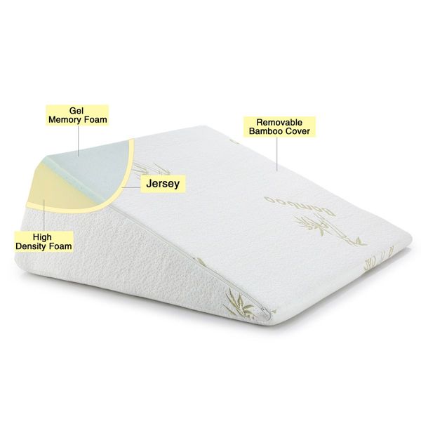 Car Home Office Cool Gel Memory Foam Wedge Pillow Back Leg Support Cushion Antibacterial