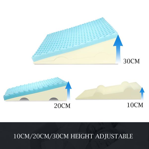 10/20/30Cm Height Adjustable Cool Gel Memory Foam Wedge Pillow Antibacterial & Anti-Mite