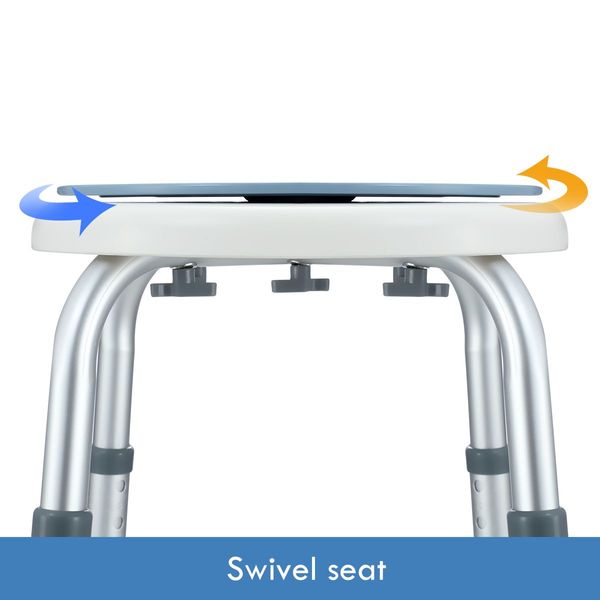Height Adjustable Swivel None Slip Safety Shower Stool Chair Bath Seat For Elderly 120Kg