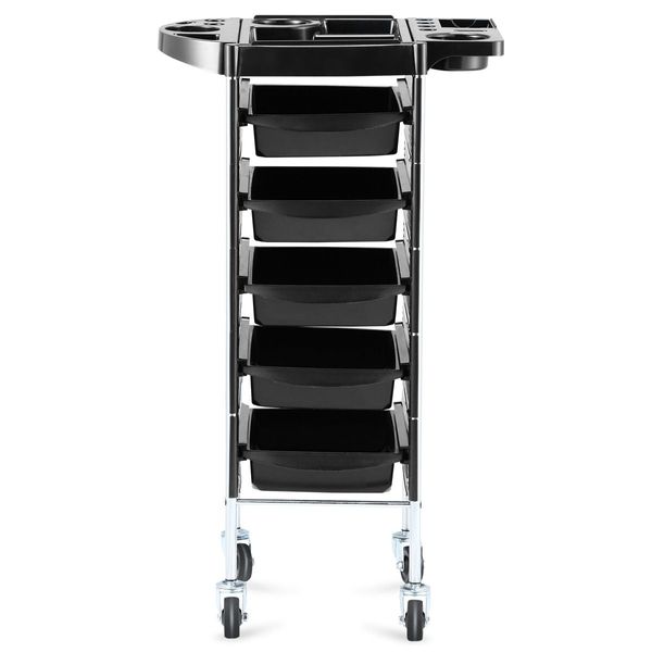 Mobile 6-Tier 5-Sliding-Tray Hair Dressing Trolley Salon  Cart W/Multi-Segments On Top