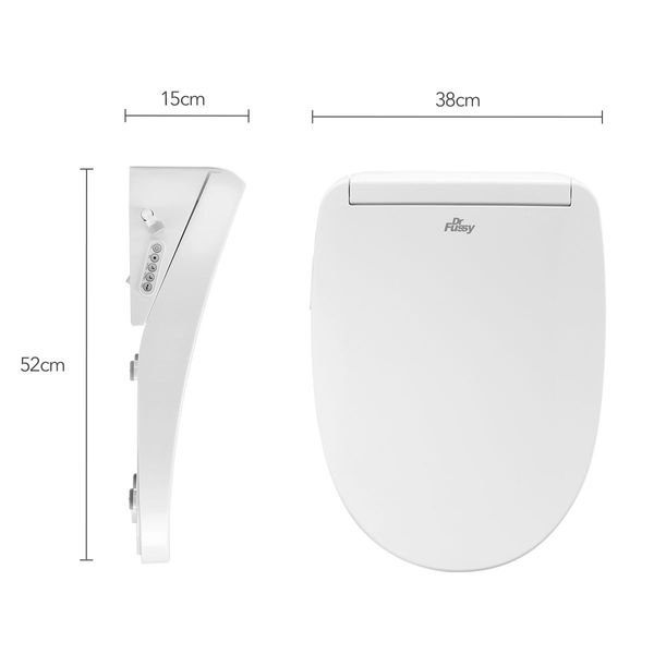 Smart Electric Heated Toilet Seat Bidet W/Front Back Cleaning,Air Dryer,Auto Deodorizer