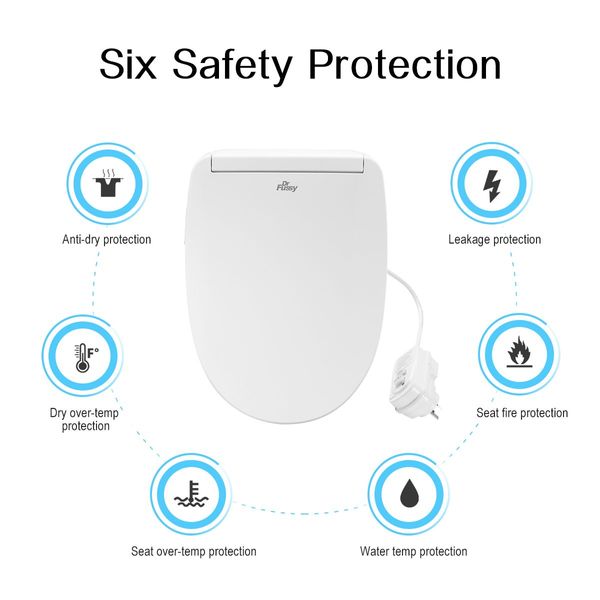 Smart Electric Heated Toilet Seat Bidet W/Front Back Cleaning,Air Dryer,Auto Deodorizer