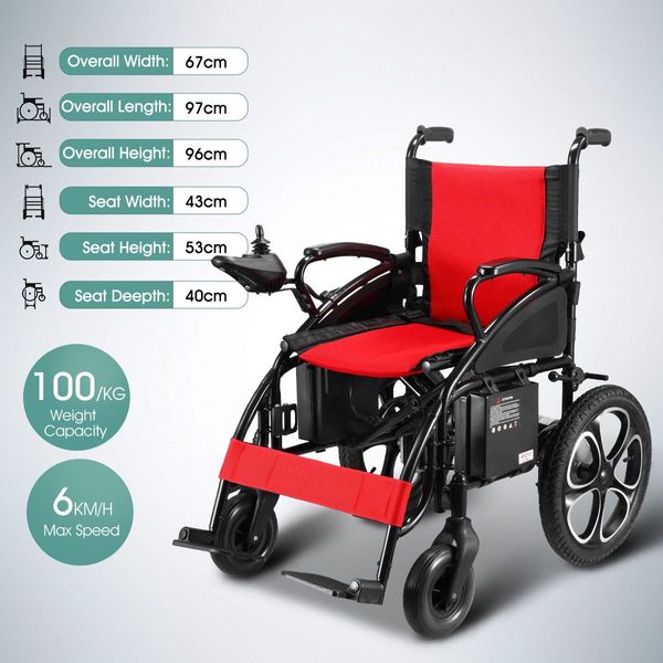 Light But Sturdy Foldable Electric Wheel Chair Easy To Operate Various Road Type Applicable