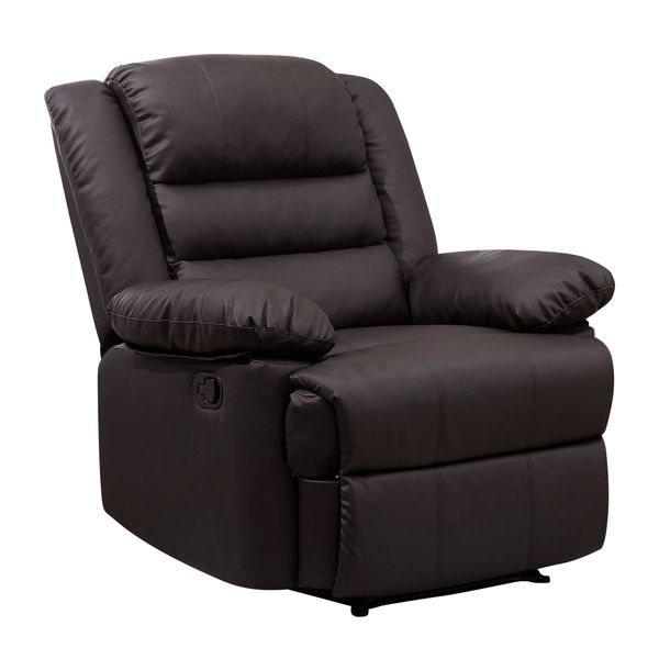 Super Soft Pu Leather High Density Foam 135° Recliner Arm Chair W/Adjustable Footrest