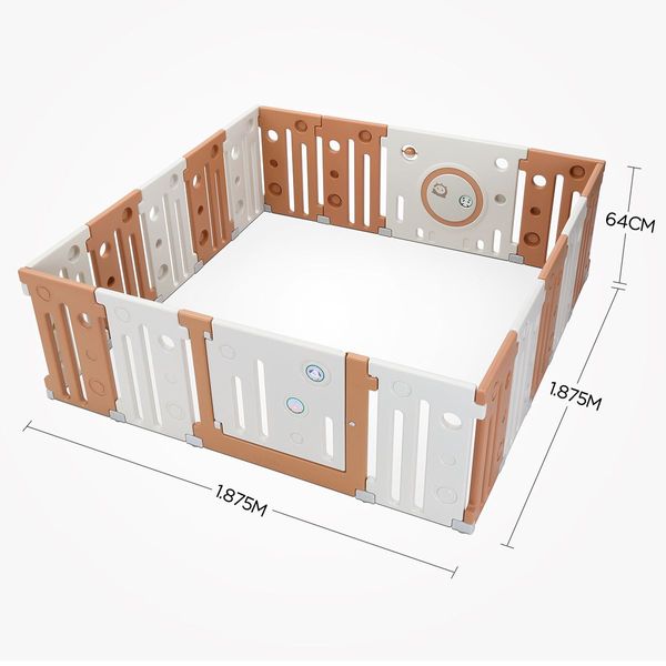 Shape Adjustable 18 Panels Baby Playpen Toddler Activty Center W/Safety Lock,Gate