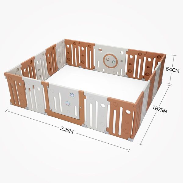 Shape Adjustable 20 Panels Baby Playpen Toddler Activty Center W/Safety Lock,Gate