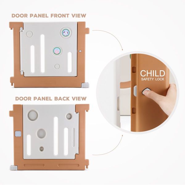 Shape Adjustable 20 Panels Baby Playpen Toddler Activty Center W/Safety Lock,Gate