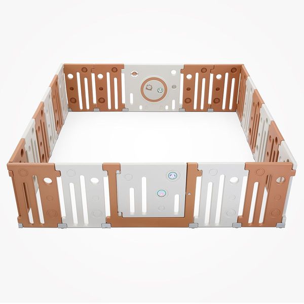 Shape Adjustable 22 Panels Baby Playpen Toddler Activty Center W/Safety Lock,Gate