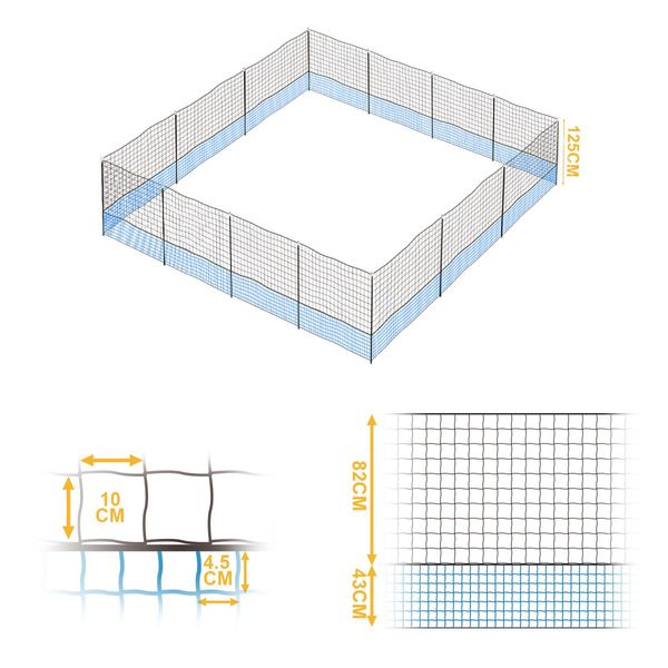 30M X 1.25M Any Shape Poultry Netting Enclosure Chicken Duck Fence W/ 15 Posts