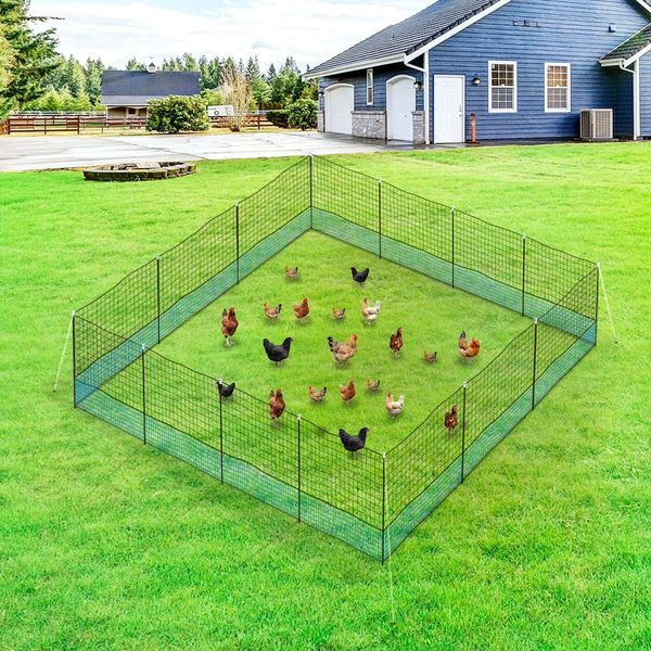 30M X 1.25M Any Shape Poultry Netting Enclosure Chicken Duck Fence W/ 15 Posts