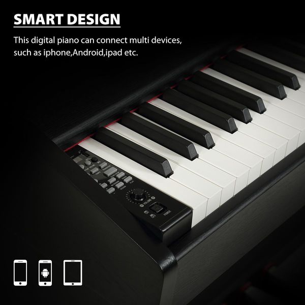 High Quality 88-Key Weighted Digital Piano W/ Soft, Sustain, Sostenuto 3 Pedals