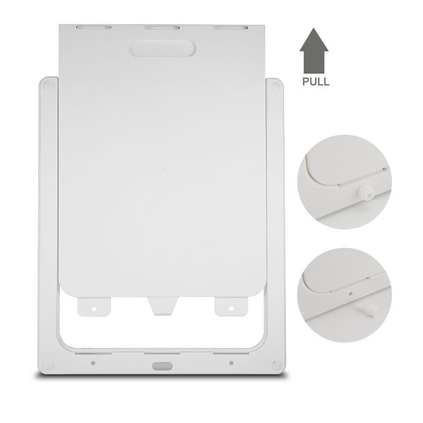 XL Easy Assemble Safe 2-Way Lockable Pet Flap Door For Dog Cat Freely In/Out-White