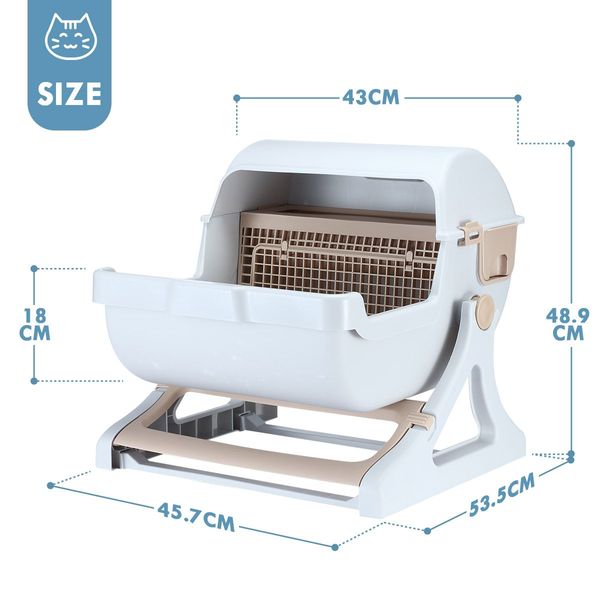 Easy Cleaning Semi Automatic Cat Litter Box Toilet For Cats Up To 7.5Kg -Large Size