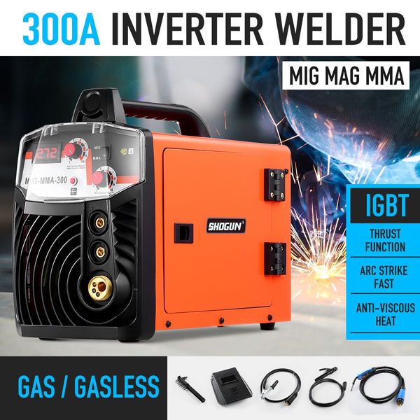 Mig Mag Mma All In 1 Welder For Various Metals W/ Little Splash,Quick Arcing-300Amp