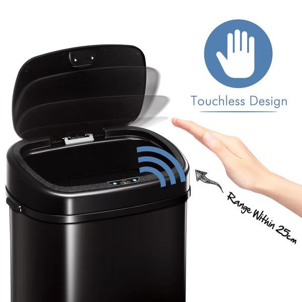 58L Kitchen Touchless Automatic Sensor Bin Trash Waste Can No Smell Good Sealing