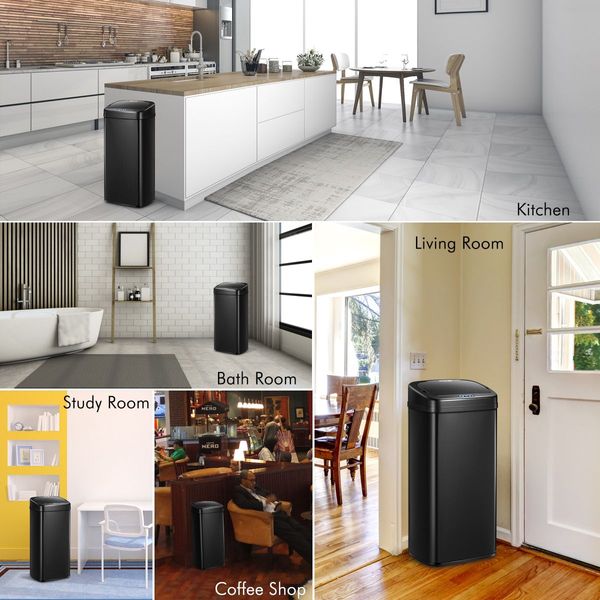 40L Kitchen Touchless Automatic Sensor Bin Trash Waste Can No Smell Good Sealing