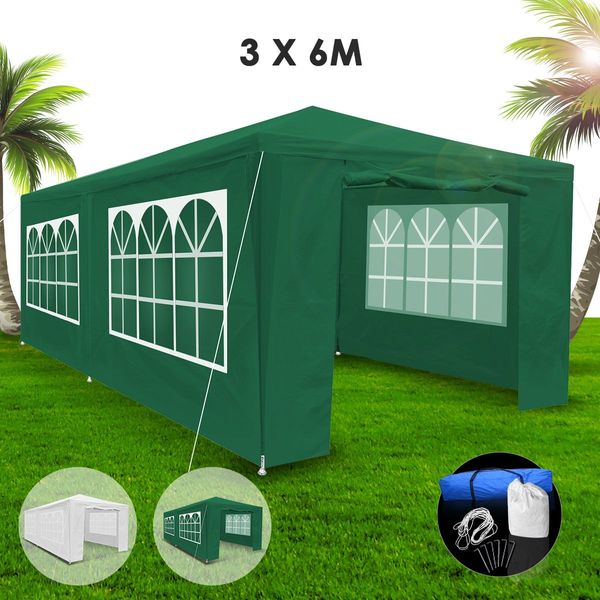 3X6M Waterproof Uv Block Wall Outdoor Gazebo Party Marquee Tent W/2 Roll-Up Doors