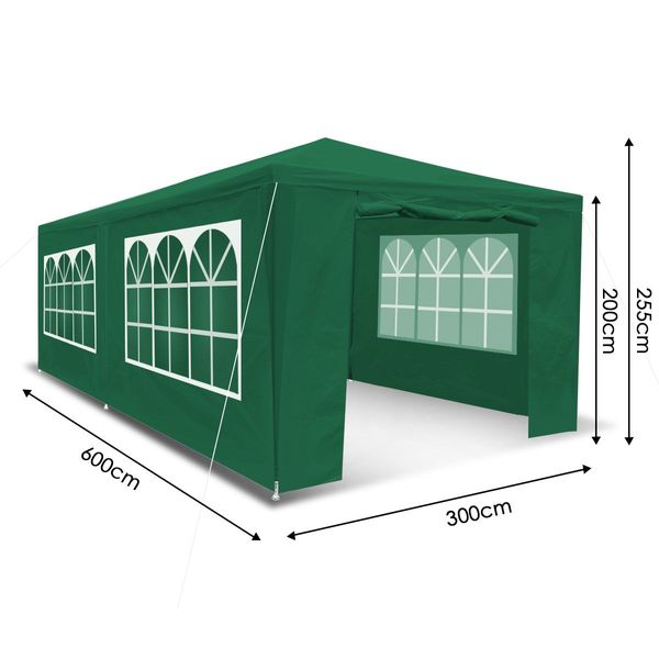 3X6M Waterproof Uv Block Wall Outdoor Gazebo Party Marquee Tent W/2 Roll-Up Doors