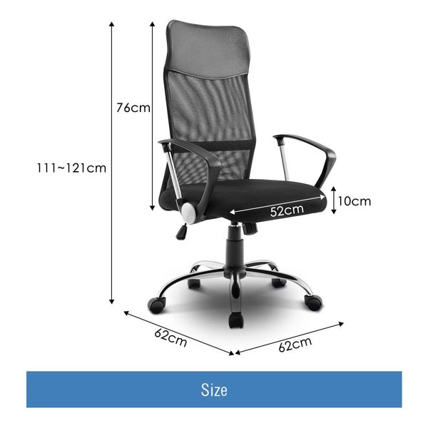 High Back Breathable Mesh Computer Executive Office Chair W/Comfortable Pu Headrest