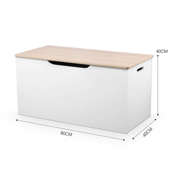 Kids Wooden Toys Clothes Storage Chest Box W/Safety Hinge Max 100Kg Load 80X40X40Cm