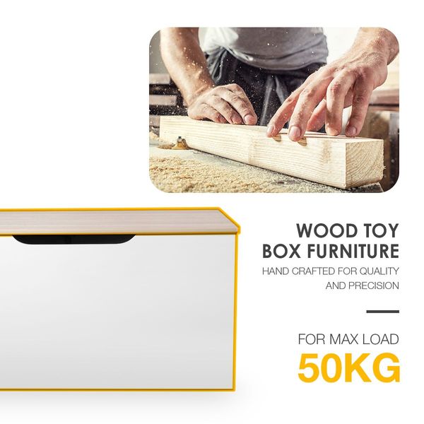 Kids Wooden Toys Clothes Storage Chest Box W/Safety Hinge Max 100Kg Load 80X40X40Cm