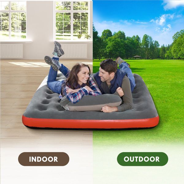 Easily Blow Up Air Bed Inflatable Mattress W/Light Weight Pump & Pillow