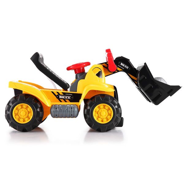 Kids Ride On Bulldozer Toy W/Stones & Safety Helmet Great Gift Idea