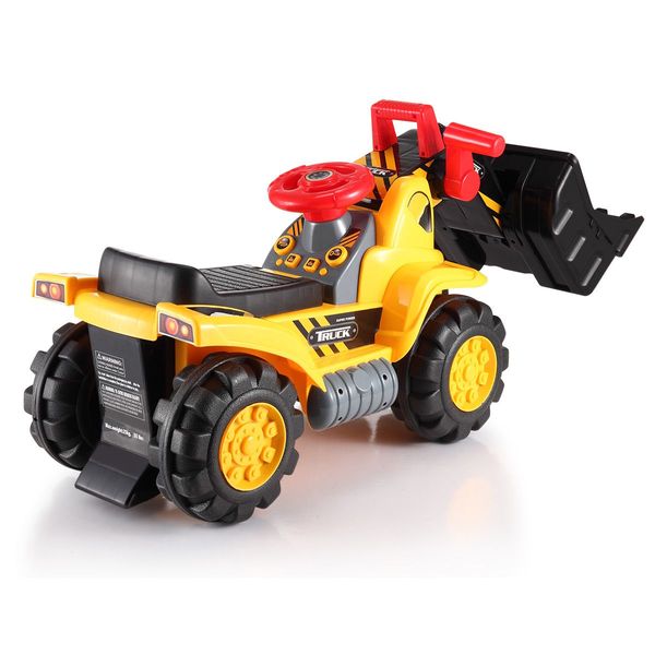 Kids Ride On Bulldozer Toy W/Stones & Safety Helmet Great Gift Idea