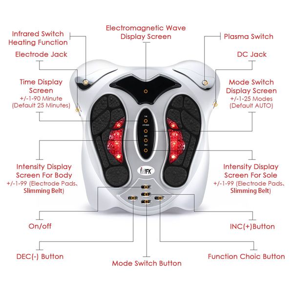 Electro Magnetic Wave Foot Massager Infrared Heating Circulation Improve