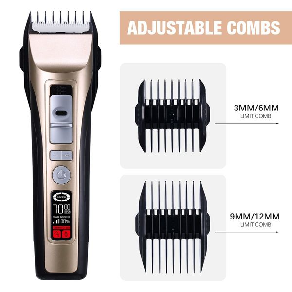 Pro 5 Speed Pet Hair Clipper Dog Grooming Trimmer W/Long-Life Battery