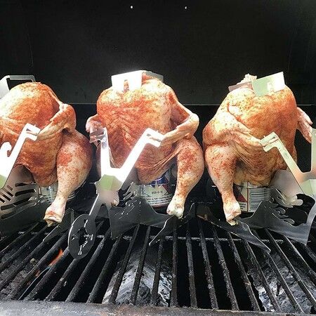 Chicken Stand Beer funny American Motorcycle BBQ Steel Rack Tools Funny Roast Chicken Rack grilling roast rack