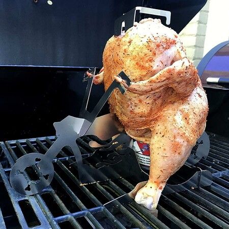 Chicken Stand Beer funny American Motorcycle BBQ Steel Rack Tools Funny Roast Chicken Rack grilling roast rack