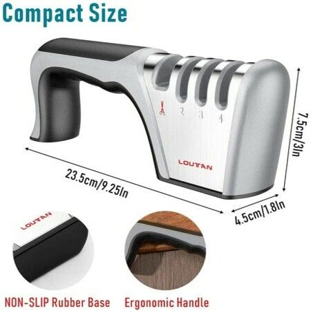 4-Stage Knife Sharpener Premium Manual Works for Scissors,Ceramic,Steel Knives