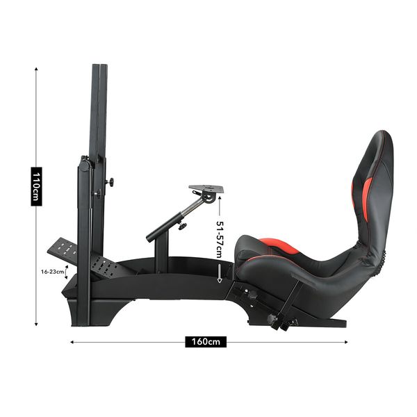 Premium Racing Simulator Cockpit Adjustable Gaming Chair with Monitor Stand 