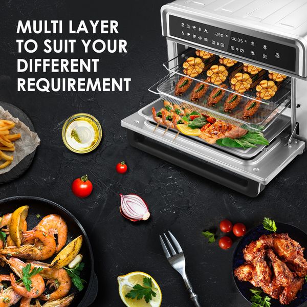 Maxkon 25L Digital Air Fryer Convection Oven Cooker 1800W Less Oil with 10 Cooking Presets